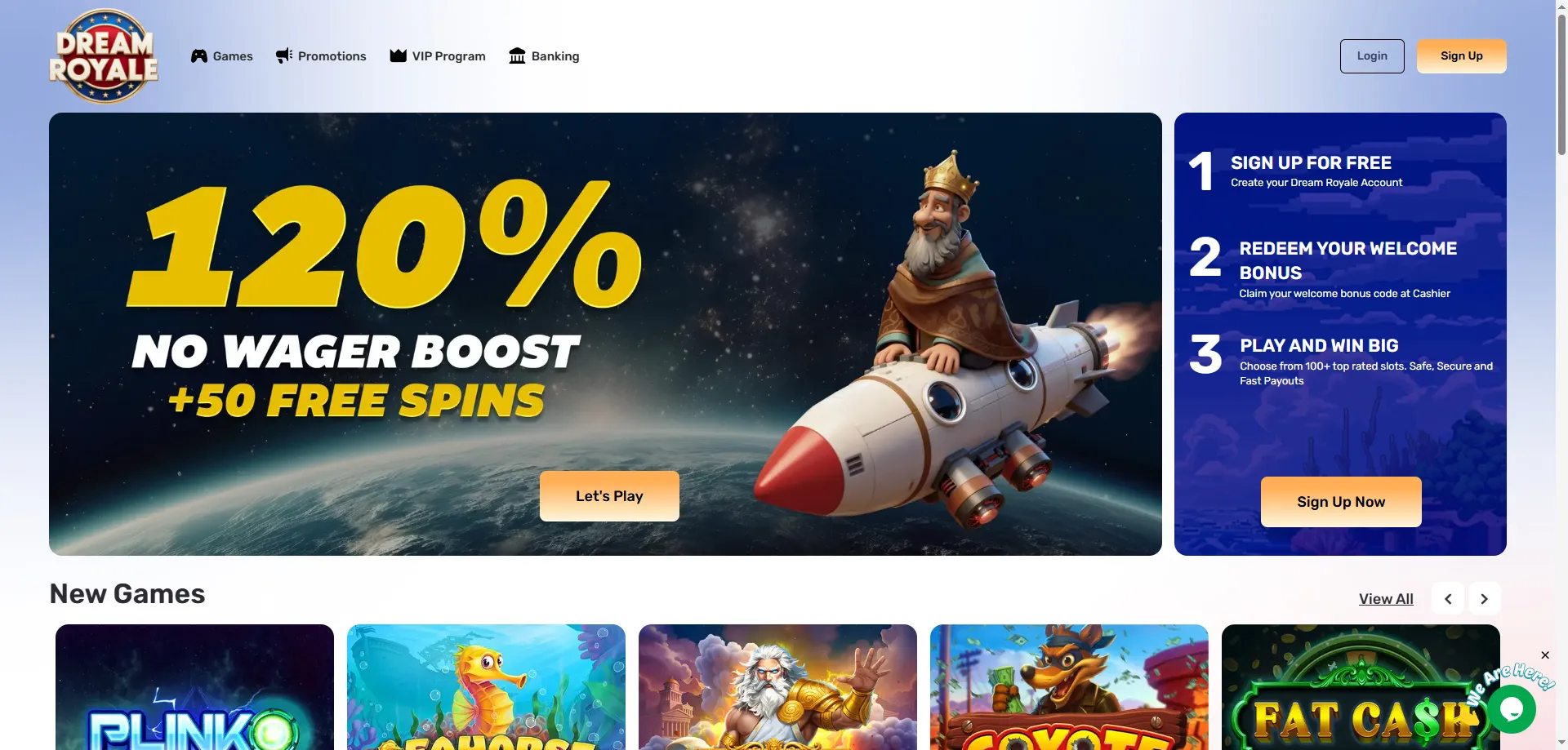 Dream Royale Casino live chat customer support access on mobile
