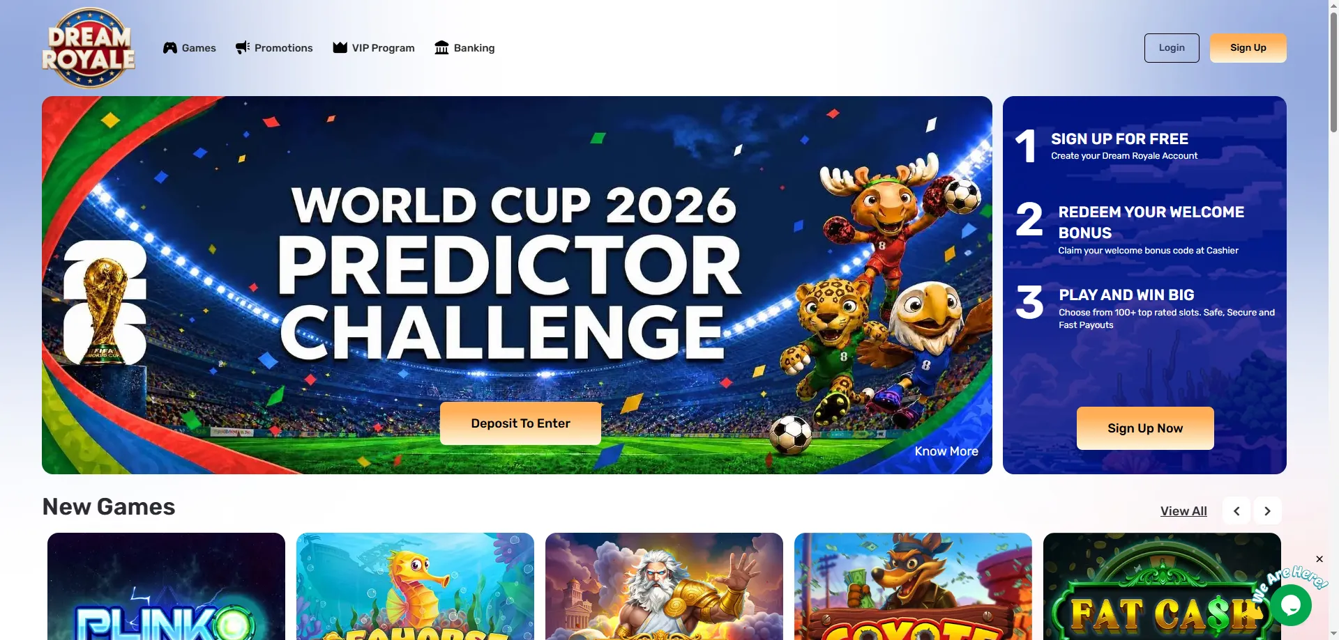 Dream Royale Casino welcome bonus 250% offer for New Zealand players